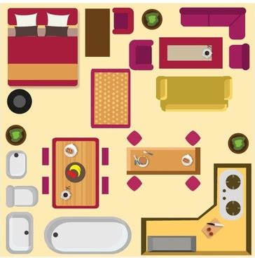 Furniture Top View Vector at Vectorified.com | Collection of Furniture Top View Vector free for ...