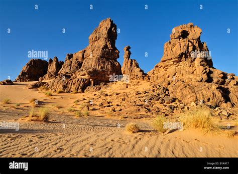 Sandstone rock formation on Tasset Plateau, Tassili n'Ajjer National ...