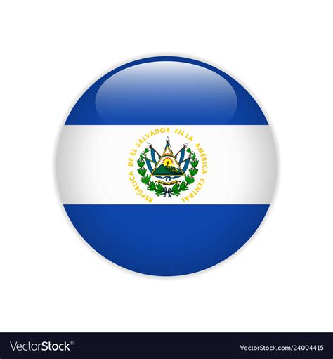 El salvador flag on button Royalty Free Vector Image