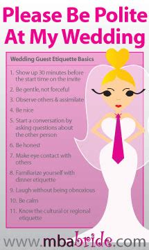 10 Simple Etiquette Rules for Wedding Guest | The MBA Bride