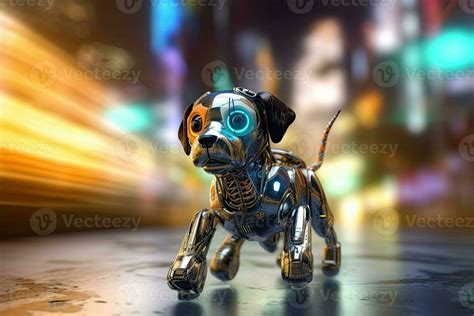 Ai, robot dog running. Generative Ai 28345600 Stock Photo at Vecteezy