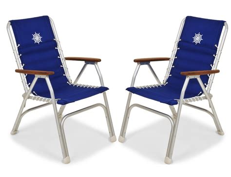 Amazon.com : FORMA MARINE Boat Chairs High Back Blue Deck Folding ...