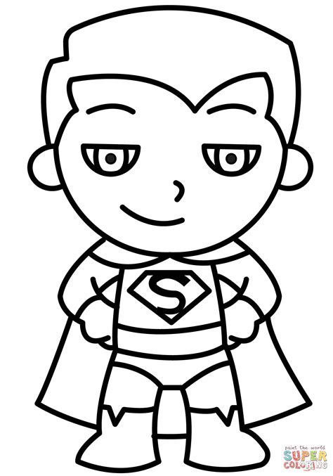 Chibi Superman coloring page | Free Printable Coloring Pages