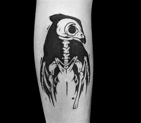 Owl skeleton tattoo by Roy Tsour | Photo 26854