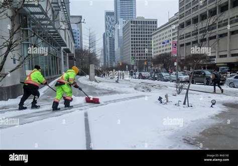 Freezing weather in winter in Downtown Toronto,Ontario,Canada, North ...