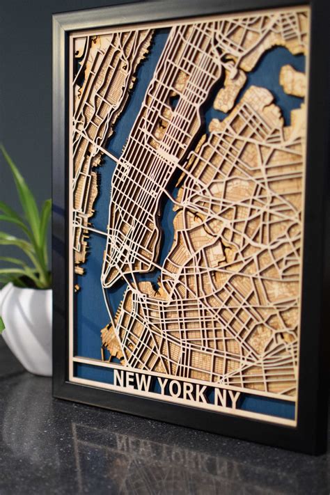 Custom Laser Cut Map of Any City in the World Made From Beautiful Birch ...