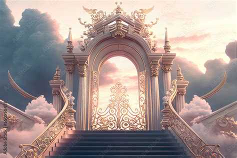 temple of heaven city, gates of heaven Stock Illustration | Adobe Stock