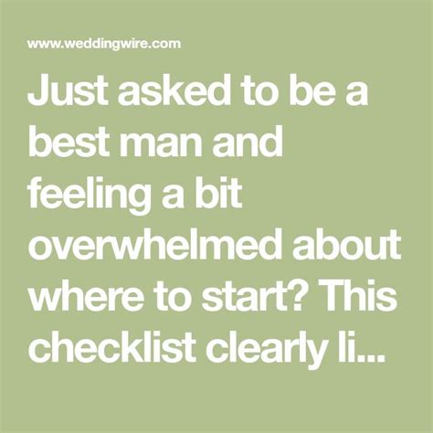 The Best Man Duties Checklist You Need to Ace the Job | Best man duties, A good man, Checklist