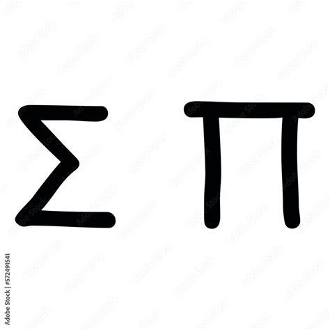 Sigma and pi symbol. Summation and product notation. Greek alphabet ...