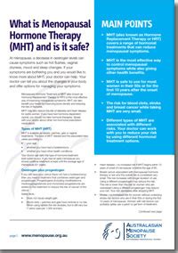 What is Menopausal Hormone Therapy (MHT) and is it safe? - Australasian Menopause Society