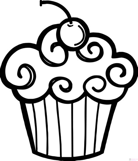 ᐈ Dibujos de Cupcakes【TOP 30】Un delicioso boceto – Dibujos para Colorear