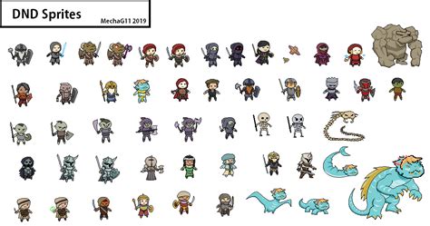 [Art] Various D&D Pixel/Sprites I made for my friend's Homebrew 5e campaign that's been going ...