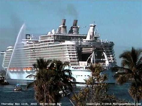 Allure of the Seas First Arrival at Port Everglades : Webcam Time-lapse - YouTube