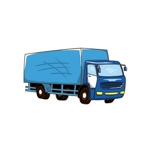 Dibujado a mano ilustración transporte camión de dibujos animados archivo png y psd | Logo ...