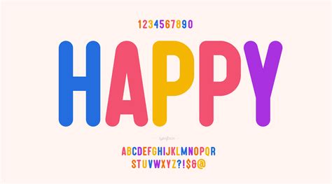 Vector happy font colorful style modern typography 7016680 Vector Art at Vecteezy