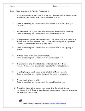 Tree Diagram Worksheet Pdf - Fill Online, Printable, Fillable, Blank ...