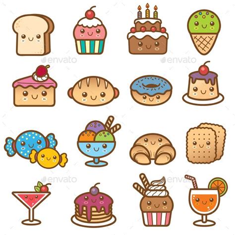 Dessert Cartoon | Cute food drawings, Cute easy drawings, Kawaii drawings