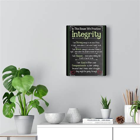 Motivational Saying Wall Art, Integrity Canvas, Inspirational Home ...