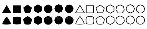 Pentagon, Hexagon, Heptagon, Octagon Diagrams Divided on Equal Segments. Radar or Spider Chart ...