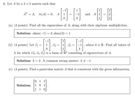 Solved Linear algebra, finding algebraic multiplicities and | Chegg.com