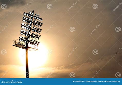 Stadium Floodlight stock image. Image of pole, lamp, electric - 29906769