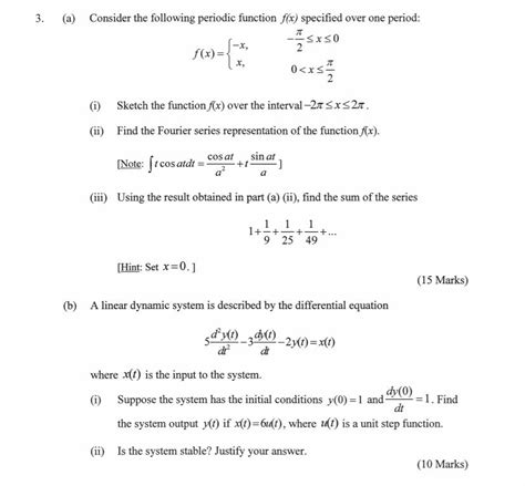 Solved 3. (a) Consider the following periodic function f(x) | Chegg.com