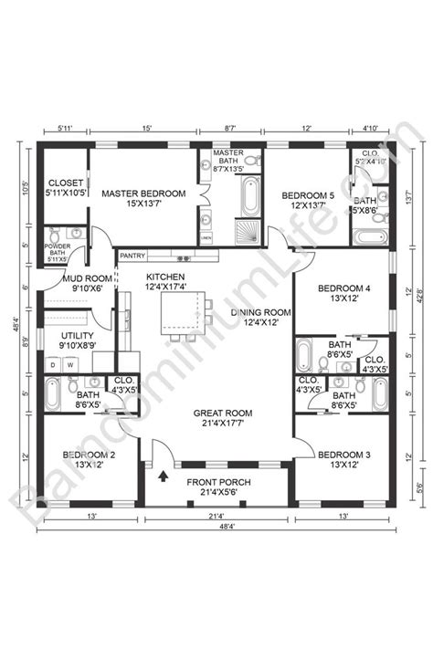 The Absolute Best 5 Bedroom Barndominium Floor Plans in 2020 | Barndominium floor plans, Floor ...