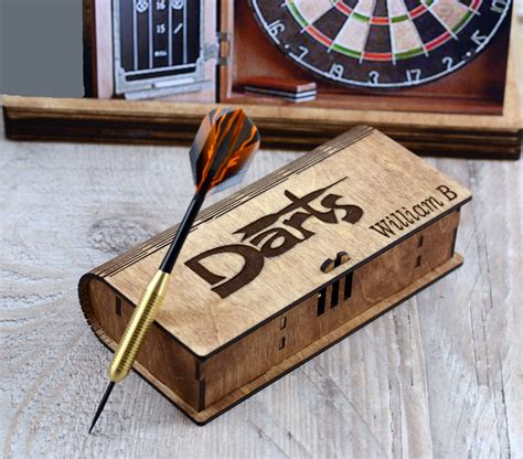 Personalized wooden darts box Darts case Darts holder Dart | Etsy