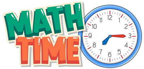 Math time typography with clock 1235244 Vector Art at Vecteezy