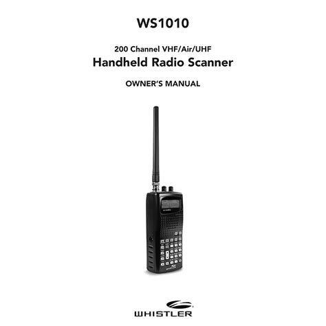 Whistler WS1010 Handheld Radio Scanner User Manual