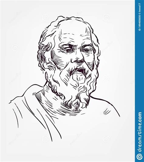 Socrates Sketch Style Vector Portrait Isolated Stock Illustration ...