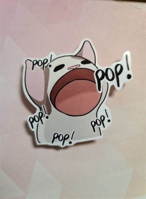 Pop Cat Meme Sticker Memes Funny Sticker Popcat Sticker | Etsy