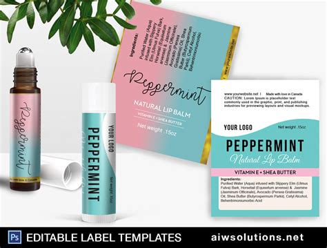 perfume roller ball Label template ID43 | aiwsolutions