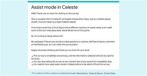 [Survey] What are Celeste players' thoughts on assist mode? (Celeste ...