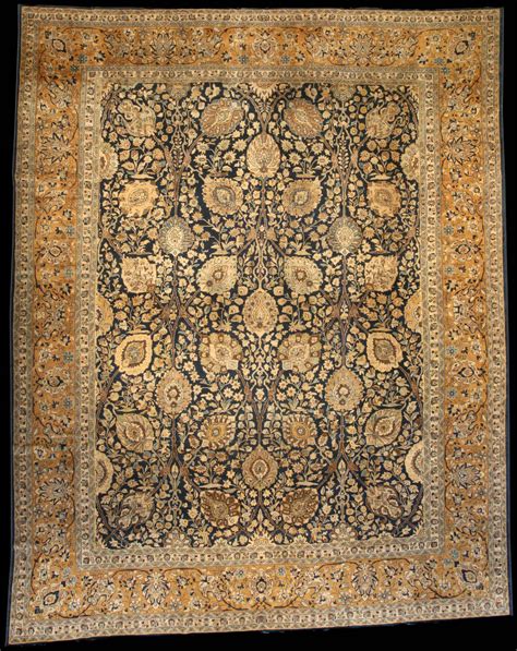 Tabriz carpet, the midnight blue field with a "Safavid Isfahan" design