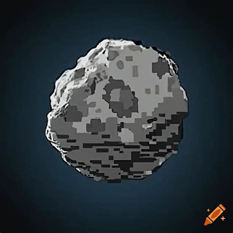 Pixel art image of an asteroid on Craiyon