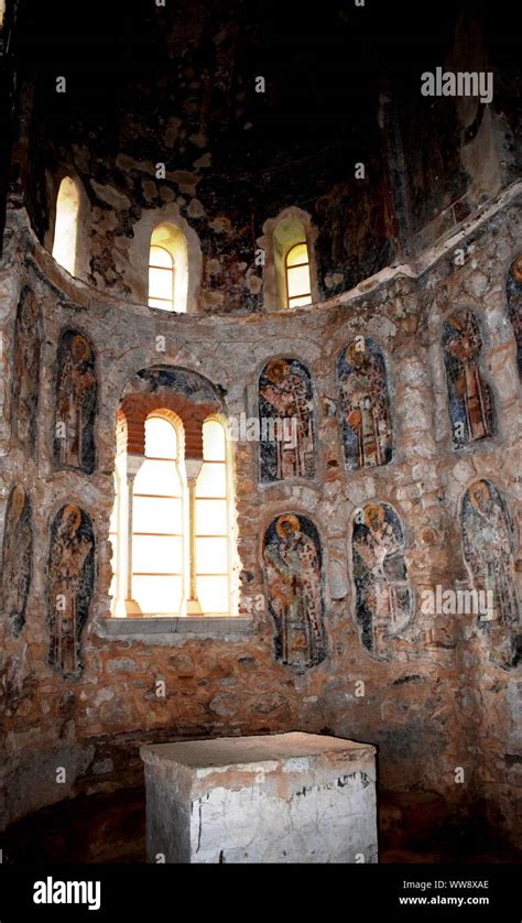 castle, mistras, medieval, town,Byzantine, church, interior, Agios dimitrios, Sparti, Greece ...