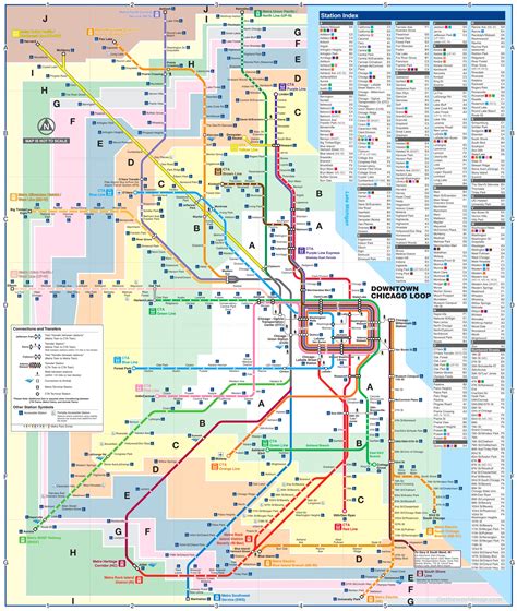 Chicago Train Connections Map - Ontheworldmap.com