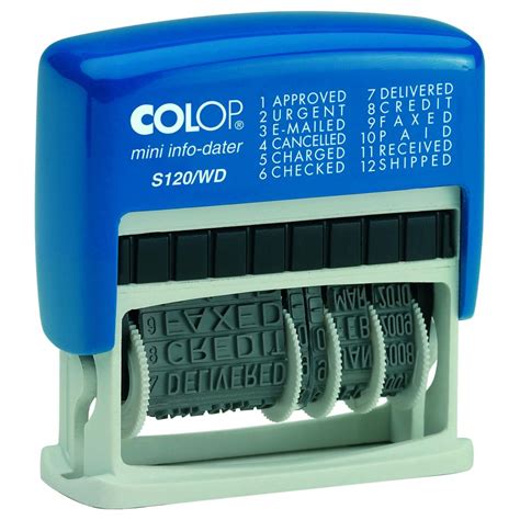 Colop Date Self-Inking Stamp With Blue & Red Ink | Winc