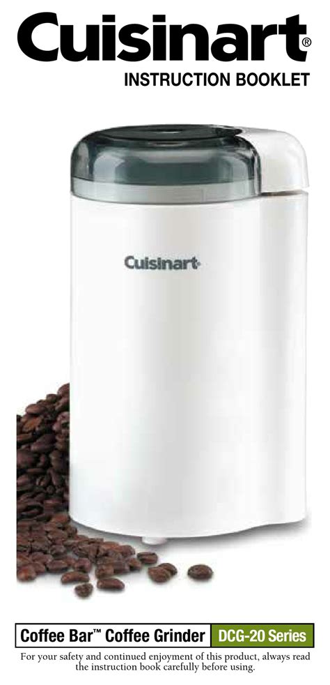 CUISINART COFFEE BAR DCG-20 SERIES INSTRUCTION BOOKLET Pdf Download ...