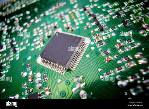 Closeup of a chip in an integrated circuit Stock Photo - Alamy