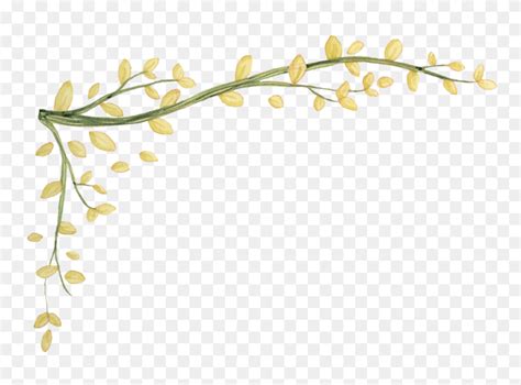 Twig Drawing Border - Border Leaves Design Drawing Clipart (#5558181 ...