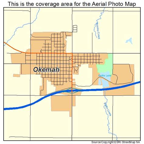 Aerial Photography Map of Okemah, OK Oklahoma