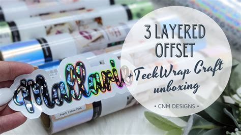 TeckWrap Craft Vinyl Unboxing + 3 Layered Offset Decal Tutorial - YouTube