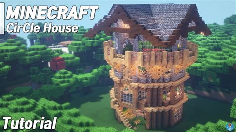 Minecraft : Larger Circle House Tutorial l how to build (##28) | Minecraft, Minecraft blueprints ...