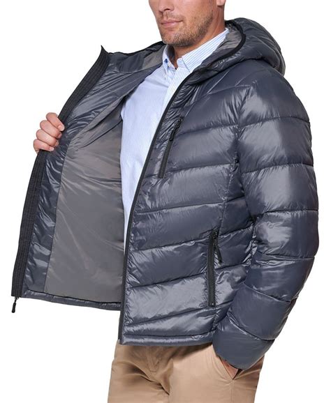 Club Room Men's Chevron Quilted Hooded Puffer Jacket, Created for Macy's - Macy's