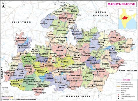 Madhya pradesh map map of madhya pradesh state districts information ...