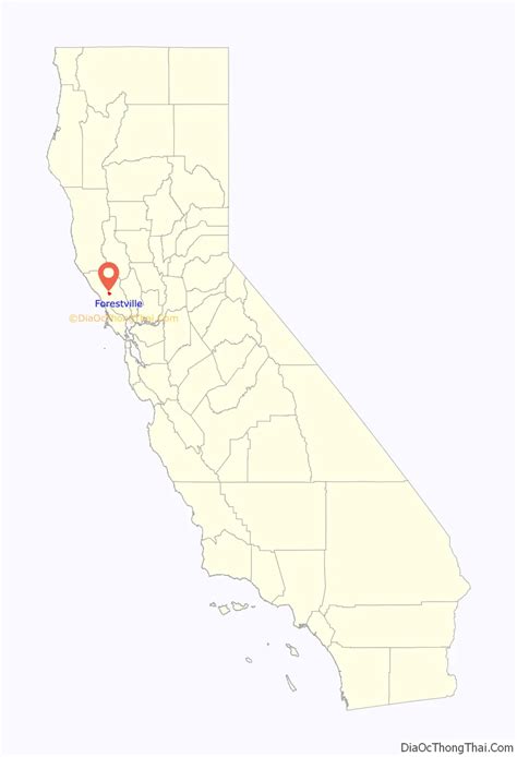 Map of Forestville CDP, California - Thong Thai Real