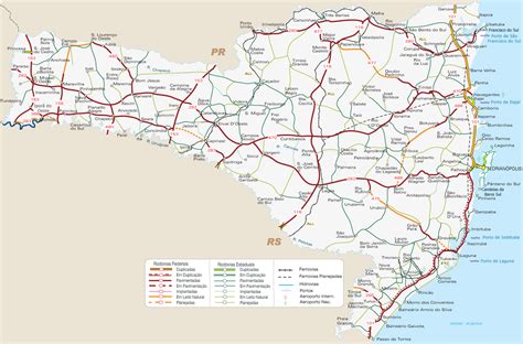 Santa Catarina - Mapa de Transportes, Rodoviário