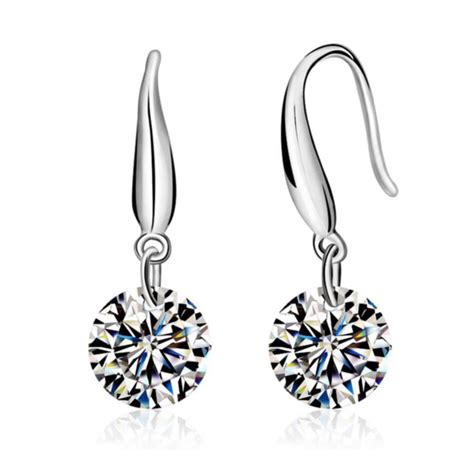 Sterling Silver Swarovski Crystal Drop Earrings - Diamond Affair